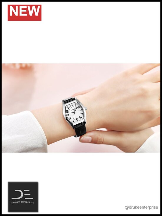 Barrel-Shaped Watch with Easy Read Arabic Numerals, Japanese Quartz, Dress Watch main image 5